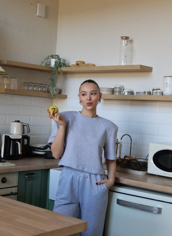 GRİ VATKALI ÜST ALT EŞOFMAN TAKIMI