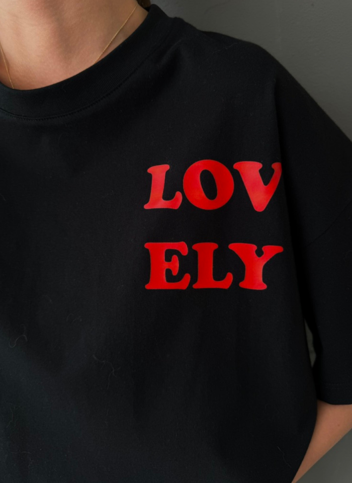 SİYAH ﻿LOVELY T-SHIRT