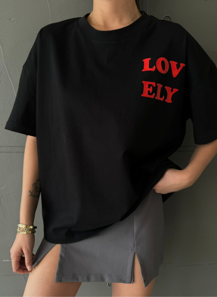 SİYAH ﻿LOVELY T-SHIRT