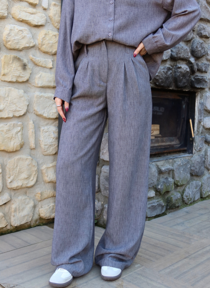 ANTRASİT GÖMLEK PİLELİ PANTOLON TAKIM