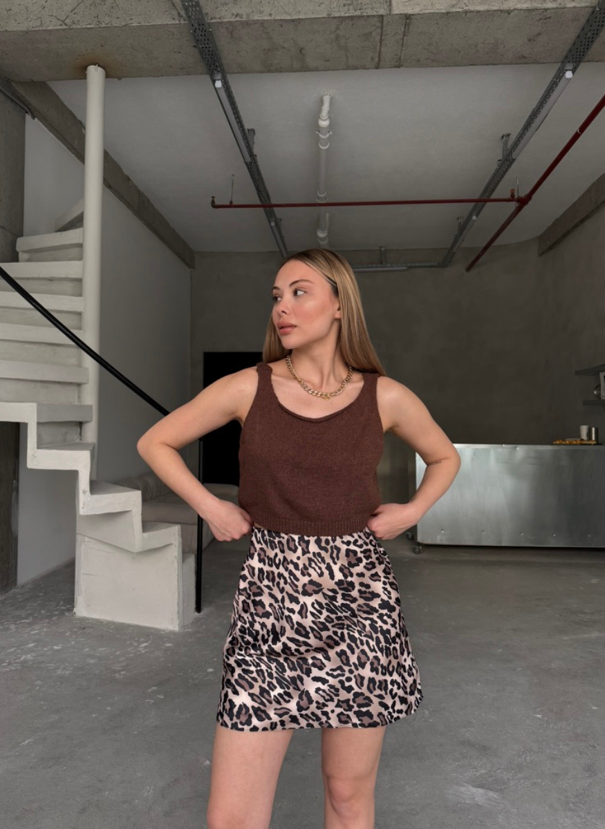 LEOPAR KISA SATEN ETEK