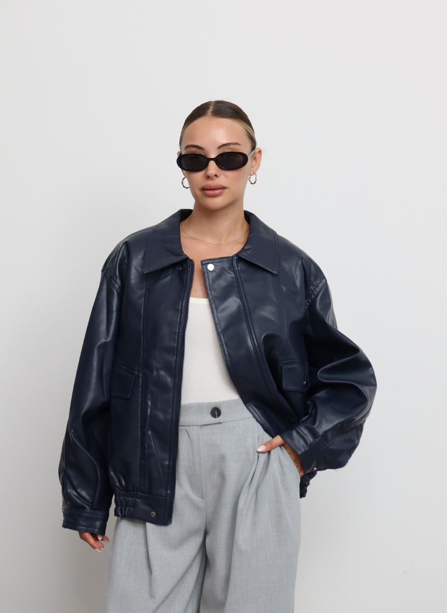 LACİVERT RETRO CEKET