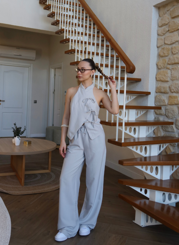 GRİ ÇİZGİLİ PANTOLON