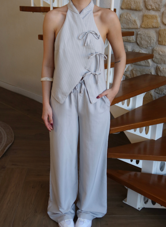 GRİ ÇİZGİLİ PANTOLON