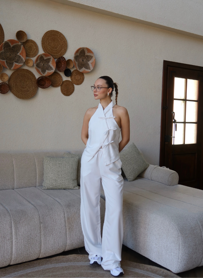 BEYAZ ÇİZGİLİ PANTOLON