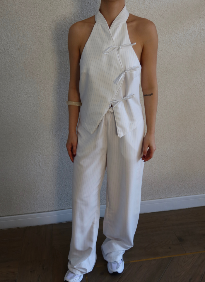 BEYAZ ÇİZGİLİ PANTOLON