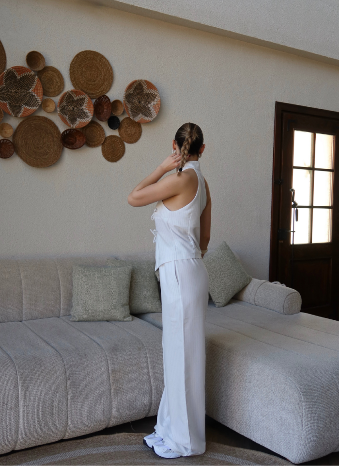 BEYAZ ÇİZGİLİ PANTOLON