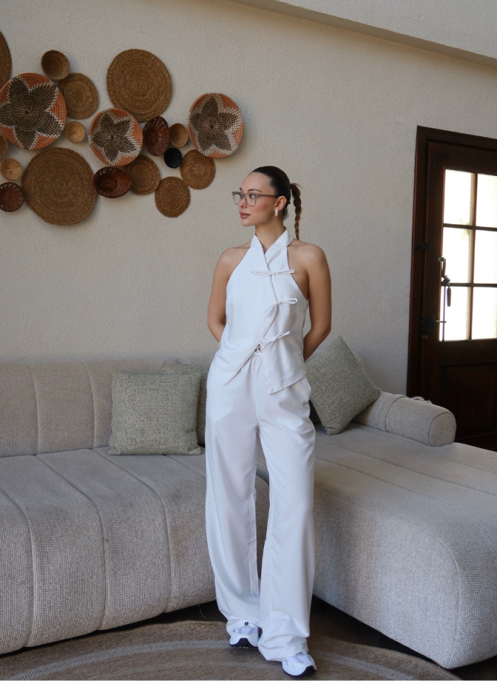 BEYAZ ÇİZGİLİ YELEK