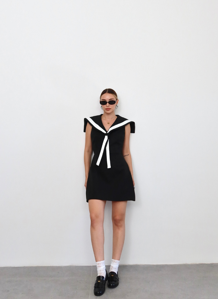 SİYAH BAHRİYE ELBİSESİ