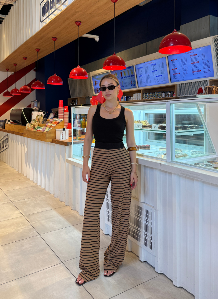 CAMEL ÇİZGİLİ PANTOLON