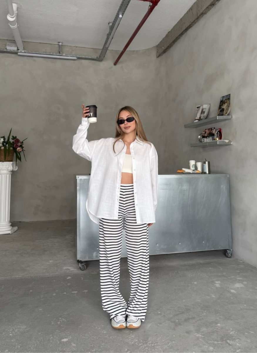 BEYAZ ÇİZGİLİ PANTOLON