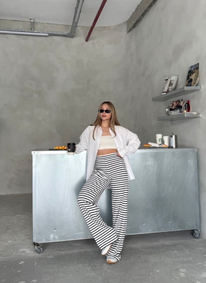 BEYAZ ÇİZGİLİ PANTOLON