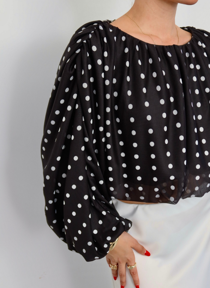SİYAH DOTTİE BLUZ