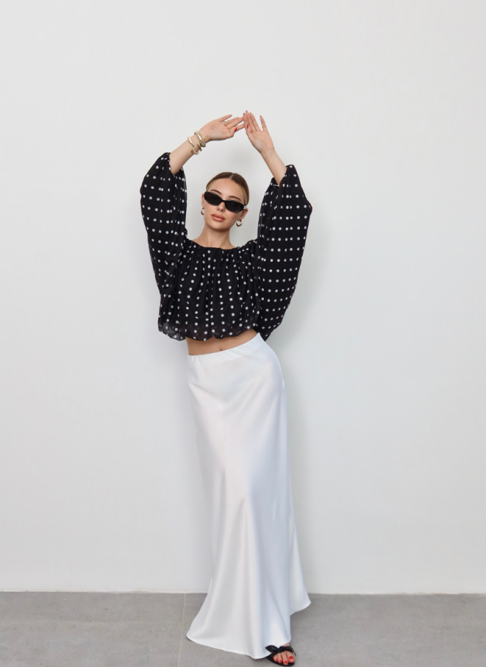 SİYAH DOTTİE BLUZ