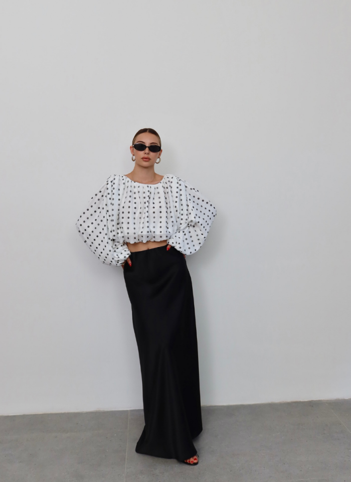 BEYAZ DOTTİE BLUZ