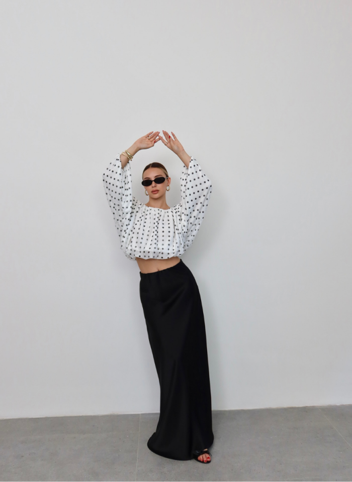 BEYAZ DOTTİE BLUZ