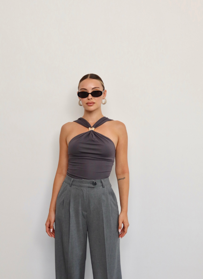 ANTRASİT GOLD TAKILI BLUZ