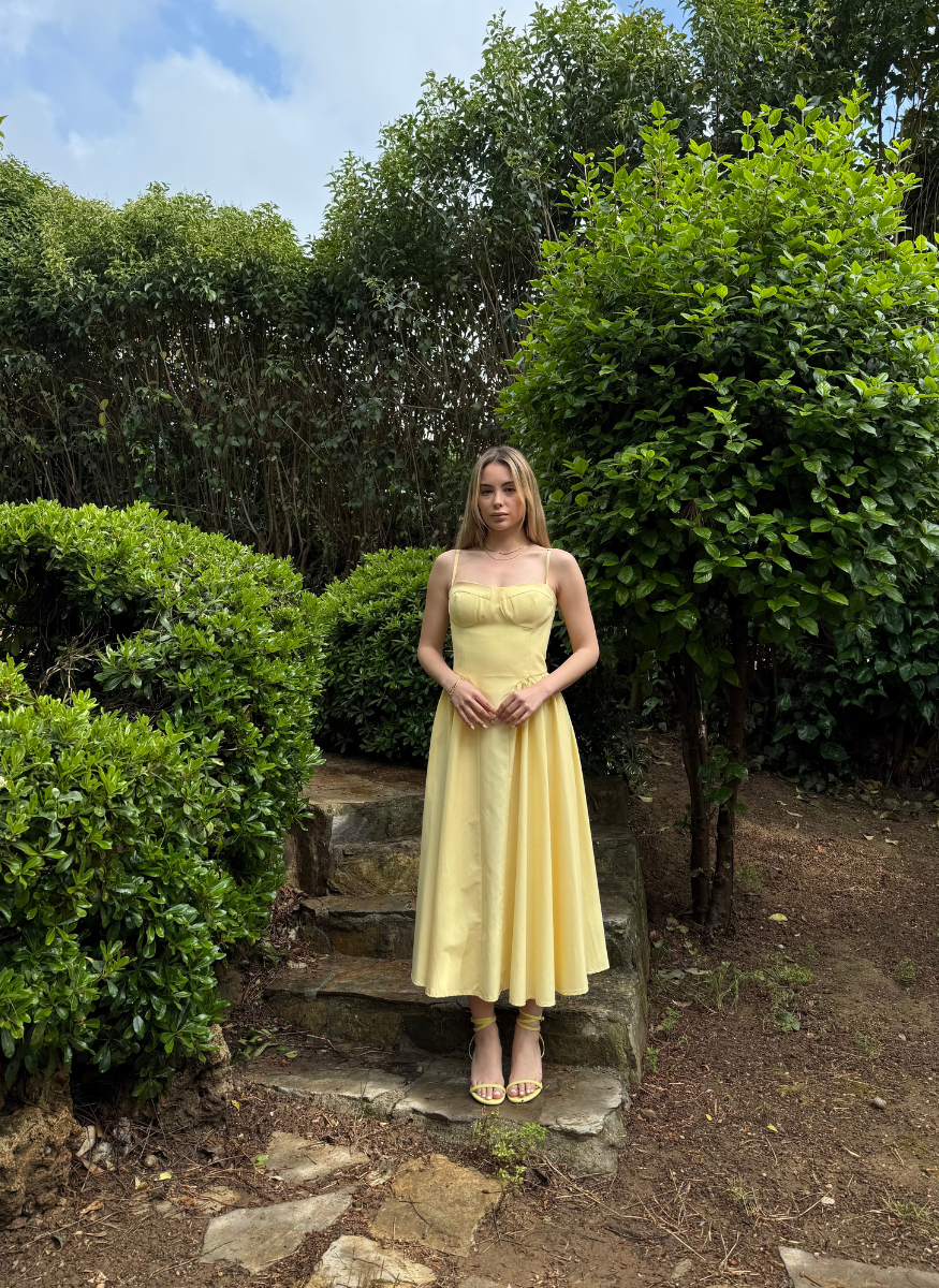 SARI POPLİN ELBİSE