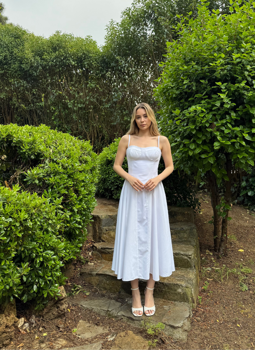 BEYAZ POPLİN ELBİSE