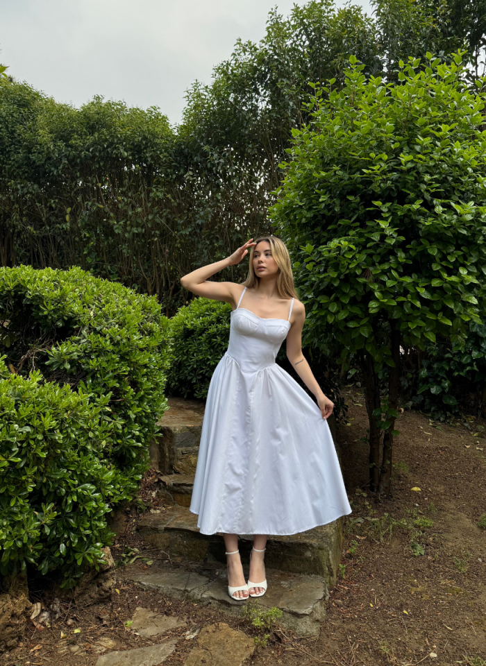 BEYAZ POPLİN ELBİSE