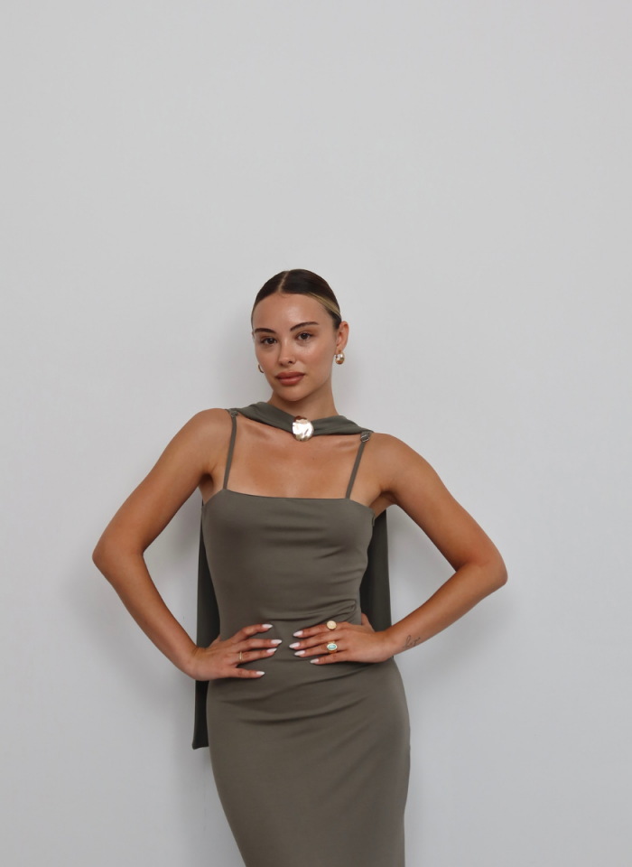 HAKİ SCULPT ELBİSE