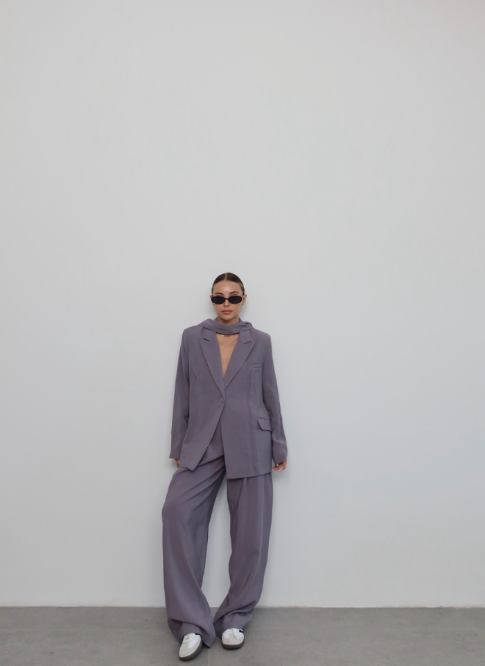 METALİK GRİ TENSEL PANTOLON