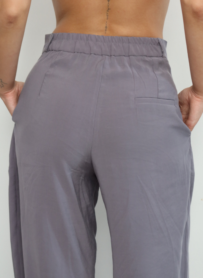 METALİK GRİ TENSEL PANTOLON