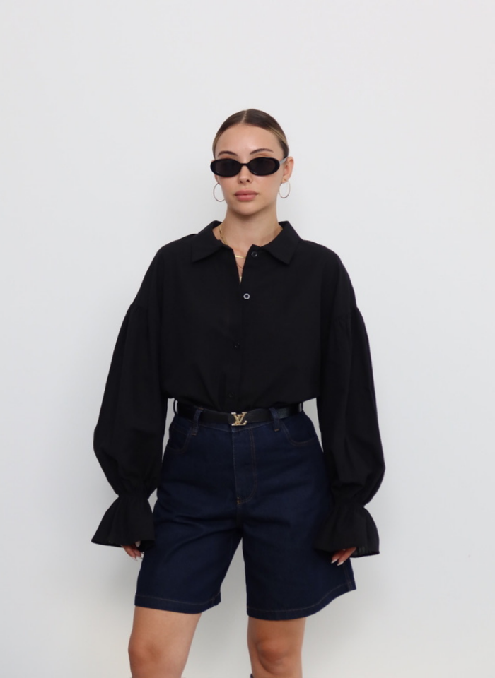 LACİVERT DENİM ŞORT